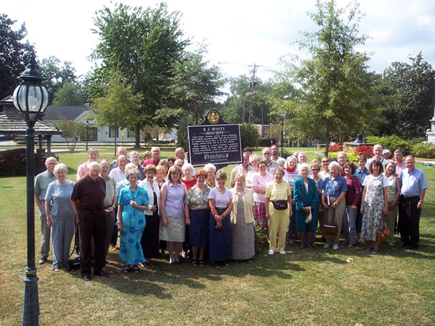 Singers gather around the B. F. White historical marker in Hamilton, October 1, 2005. Photo by Robert Chambless. Singers gather around the B. F. White historical marker in Hamilton, October 1, 2005. Photo by Robert Chambless.