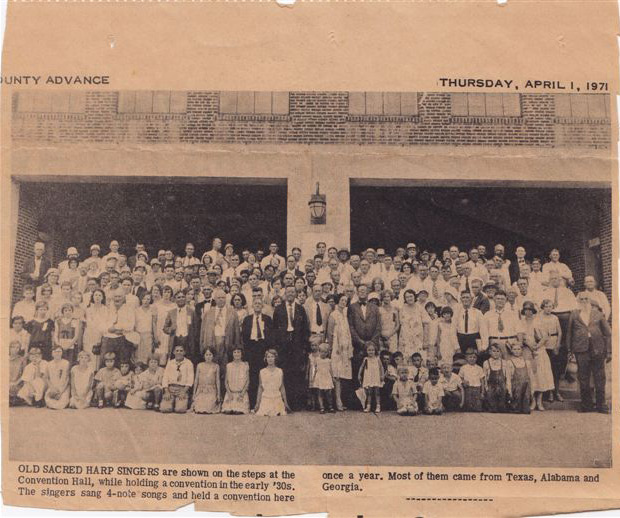 From an April 1, 1971 newspaper article commemorating the 1930 singing convention. From an April 1, 1971 newspaper article commemorating the 1930 singing convention.