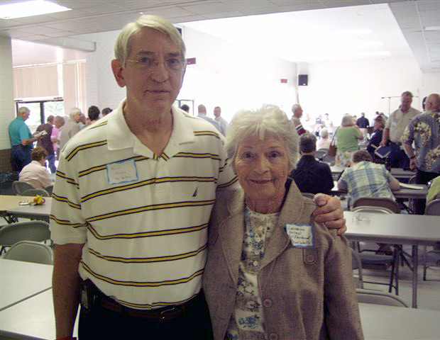 Mike Hinton, grandson of Lorraine’s early Sacred Harp instructor, with Lorraine Miles McFarland at the 2010 East Texas Sacred Harp Convention in Henderson, Texas. Mike Hinton, grandson of Lorraine’s early Sacred Harp instructor, with Lorraine Miles McFarland at the 2010 East Texas Sacred Harp Convention in Henderson, Texas.