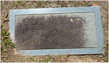 The grave of Silas Mercer Brown clearly shows his first name and his complete dates: SILAS M BROWN SEPT. 19 1811 MAR. 29 1881 The grave of Silas Mercer Brown clearly shows his first name and his complete dates: SILAS M BROWN SEPT. 19 1811 MAR. 29 1881