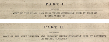 Beginning of Parts I and II of the <em>Southern Harmony</em>, 1847 edition. Courtesy of the Library of Congress.